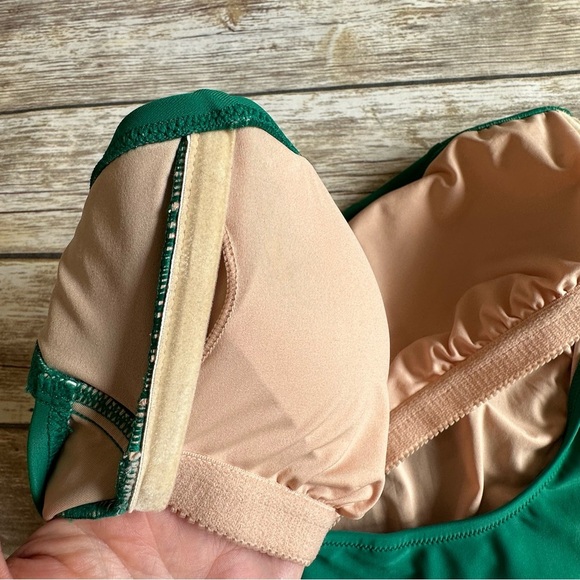 New J. Crew Strapless Swimsuit Swimwear Green M - Picture 5 of 7